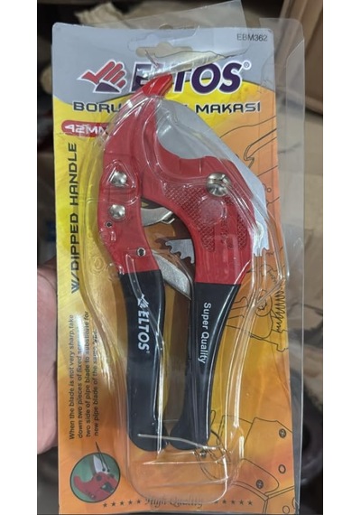 Boru Kesme Makası, 42 Mm, Cırcırlı, Paslanmaz Çelik Bıçak, Alüminyum Gövde, Tek Elle Çapaksız Kesim, Ebm362,