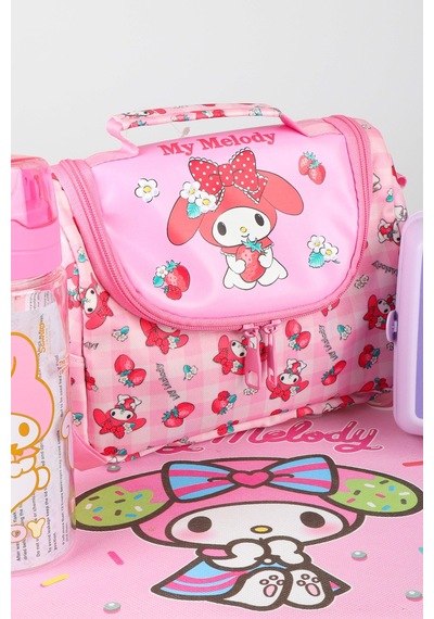 X Dekomus Lisanslı My Melody Sweet Berry Collection Termoslu Beslenme Çantası,beslenme Kabı,matara,beslenme Örtüsü Seti Açık Gri