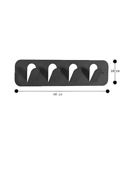 Hvngroup Metal Elips Duvar Askılık Siyah