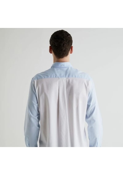 Gant Erkek Mavi Regular Fit Klasik Yaka Renk Bloklu Gömlek-mavi Mavi