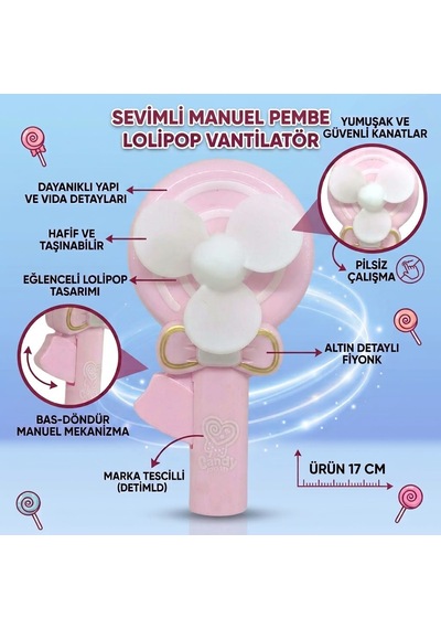 Lolipop Model El Fanı - Pembe Lisinya