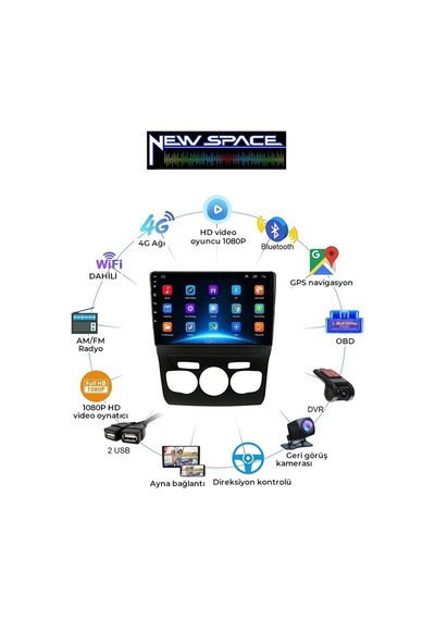 Citroen C4 Android 2gb Ram 32gb Rom Navigasyon Carplay Multimedya