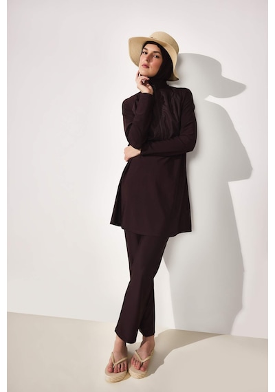 Defacto Regular Fıt 5li Kahverengi Burkini Mayo G8897ax26smbn340 Kahve-bn340