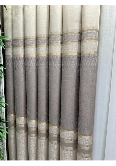 Nivemeshome Damla Ft614337 V-5202 Vizon 1/3 Sık Pileli Fon Perde Apm Vizon