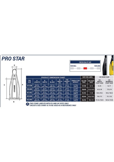 Cressi Pro Star Palet Maske Şnorkel Seti Black-no:45-46 Siyah