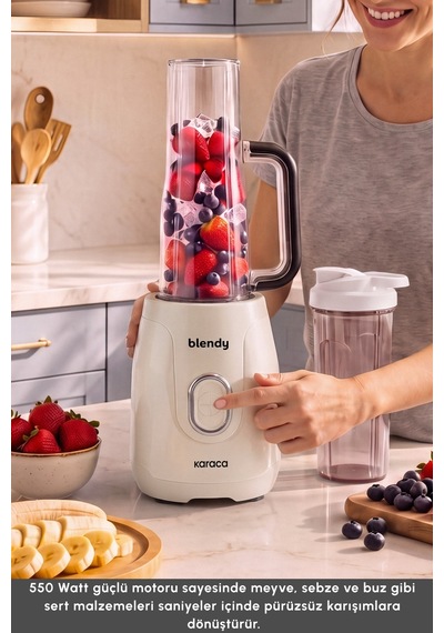 Karaca Blendy Personal Kişisel Kulplu Smoothie Blender Çift Hazneli Starlight