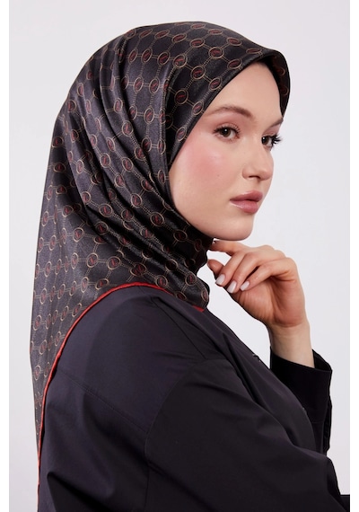 Levidor Kristal Eşarp D6 Siyah Kırmızı Siyah Kırmızı