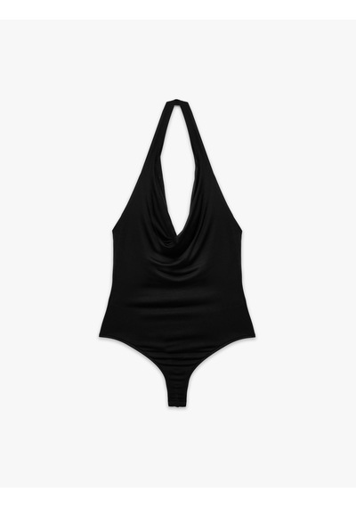 Koton Sırt Dekolteli Degaje Yaka Bodysuit Siyah 6sak10003ek
