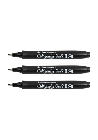 Markör Kalemi Supreme Kaligrafi Kalemi, 2 Mm, Siyah, 3'lü Set Genel