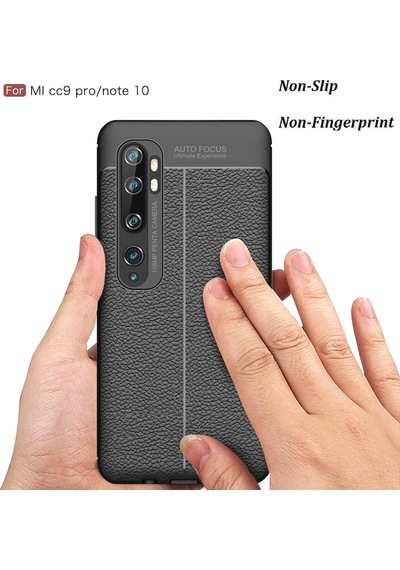 Xiaomi Mi Note 10 Kılıf Niss Tam Korumalı Lüx Deri Silikon Kapak