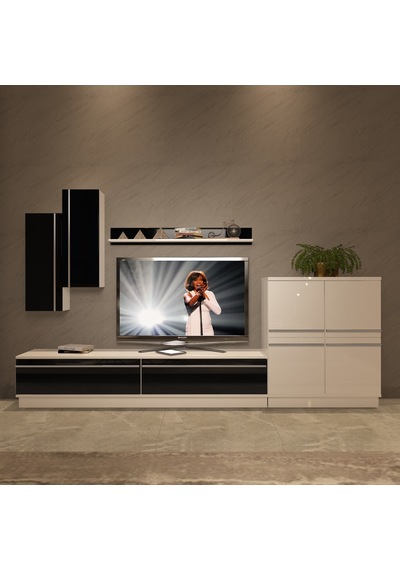 Decoraktiv Eko 6b Mdf Std Tv Ünitesi Tv Sehpası Beyaz - Siyah
