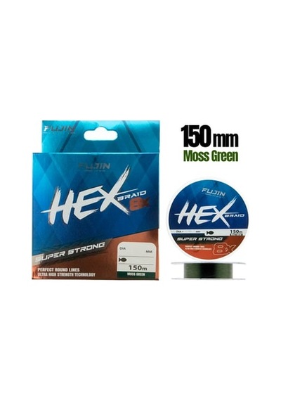 Fujin Hex 8x 150mt. Moss Green Pe Line 0,04