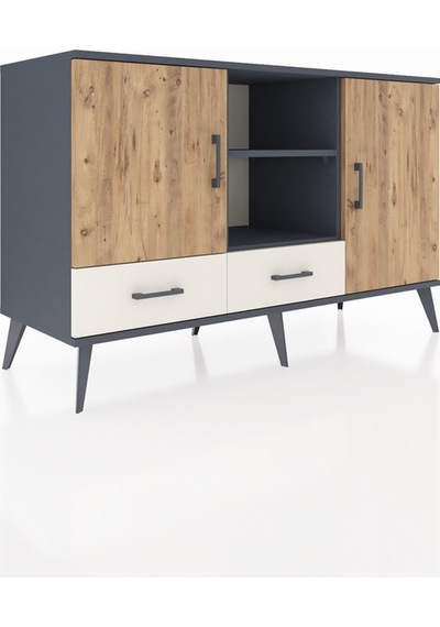 Hyperion Konsol 5 Raflı 2 Çekmeceli 3 Kapaklı 132x44x83 Antrasit-çam/aytaşı Çam/aytaşı Hyperion Konsol 5 Raflı 2 Çekmeceli 3 Kapaklı 132x44x83 Antrasit-çam/aytaşı Çam/aytaşı