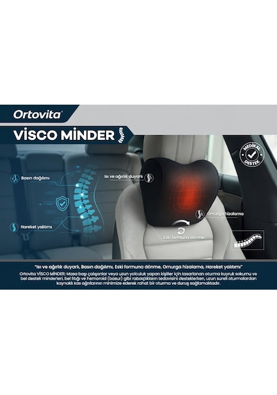 Yeni Nesil Visco Ortopedik Ergonomik Uzun Yol Araba Baş & Boyun Destek Yastığı Ergonomik, Yıkanabilir Kılıf Hafızalı Köpük 1