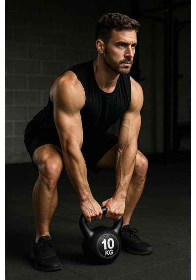 10 Kg Çaydanlık Tipi Dambıl Kettlebell Ağırlık Siyah Tek Ebat