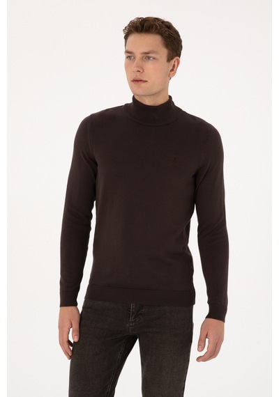 U.S. Polo Assn. Erkek Koyu Kahverengi Basic Kazak 50307783-VR084
