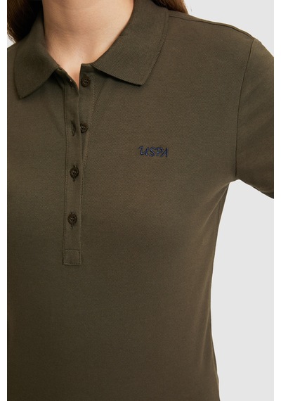 U.s. Polo Assn. Kadın Koyu Haki Tişört Basic 50323461-vr111
