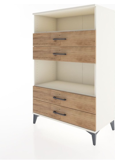 Hyperion Dolap 2 Raflı 4 Çekmeceli 88x44x134 Aytaşı-çam Aytası