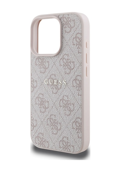 Apple iPhone 16 Pro Uyumlu Kılıf Guess Lisanslı Magsafe Şarj Özellikli 4g Desenli Yazı Logolu Kapak Pembe