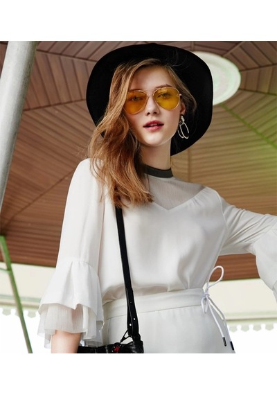 Trendexa Unisex Gold Metal Çerçeveli Damla Gözlük Kutulu