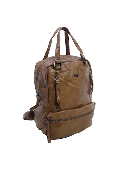 Baginn Yıkama Suni Deri Retro Kadın Sırt Çantası Çok Cepli Fonksiyonel Kullanım 001