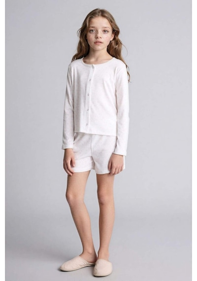 Defacto 3lü Pijama Takımı Kız Çocuk H4497a826smer2 Ekru-er2