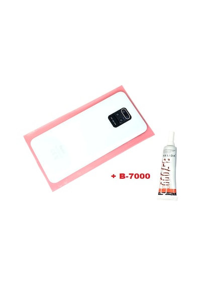 Tkgz Xiaomi Redmi Note 9s Arka Kapak Batarya Kapağı Lensli Cam B-7000 Beyaz
