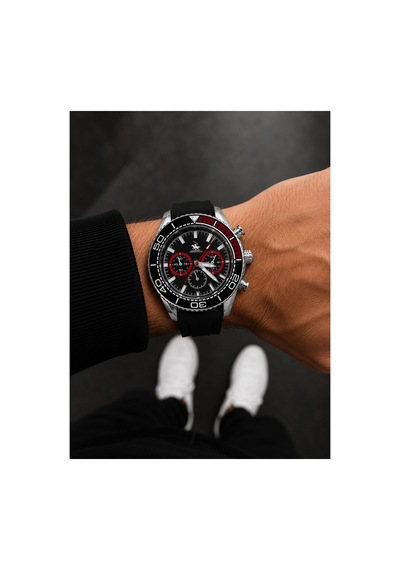 Sportif Silikon Kordonlu Erkek Kol Saati Her Bileğe Uyumludur Siyah-gümüş - 888574869 Siyah