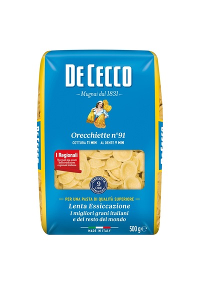 De Cecco Orecchiette Makarna 500 G - Otantik İtalyan Lezzeti 3'li Ekonomik Paket - 3 Adet Tarı