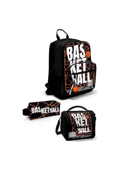 Coral High Siyah Basketbol 3'lü Okul Çanta Seti Set0123639
