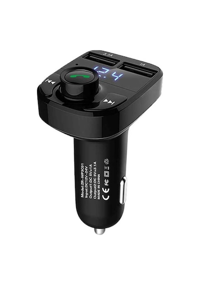 Zore ZR-WP3C01 Bluetooth Transmitter Mp3 Araç Şarjı-Siyah Siyah