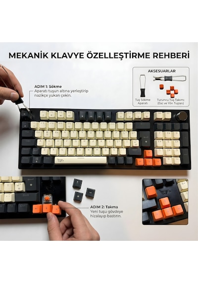 Mavi Switch, Hot Swap, Eva Süngerli - Rgb Kablolu Mekanik Oyuncu Klavyesi, Knob Kontrollü Ses Ve Işık Ayarı, Numpadli Full Size Gaming Keyboard, Türkçe Q Klavye, Gasket Yapı Rgb Gaming Kablolu Klavye Mavi Switch, Hot Swap, Eva Süngerli - Rgb Kablolu Mekanik Oyuncu Klavyesi, Knob Kontrollü Ses Ve Işık Ayarı, Numpadli Full Size Gaming Keyboard, Türkçe Q Klavye, Gasket Yapı Rgb Gaming Kablolu Klavye
