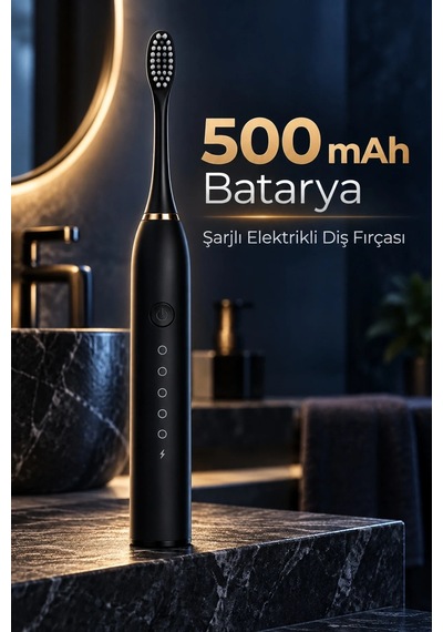 Ers- Siyah Şarjlı Elektrikli Diş Fırçası 6 Modlu