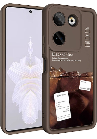 Zore Tecno Camon 20 Pro 4g Kılıf Kamera Korumalı Baskılı Arka Yüzey Klas Kapak - Siyah