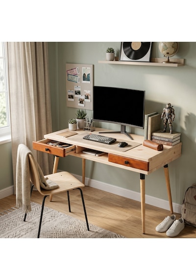 Mobenta Modest Desk: Masif Çalışma & Laptop Masası 2 Çekmece 1 Bölme - 120x60 Bz-bk Krem-bakır Mobenta Modest Desk: Masif Çalışma & Laptop Masası 2 Çekmece 1 Bölme - 120x60 Bz-bk Krem-bakır