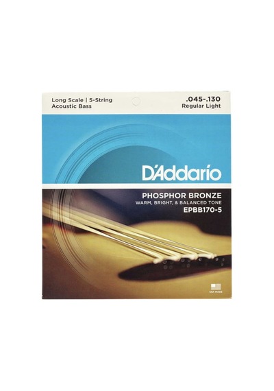 Daddarıo Epbb170-5 Akustik Bas Gitar Tel Seti, Long Scale, 45-130, Phosphor Bronze