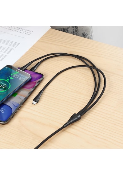 Mcdodo Ca-6960 3in1 Lightning-micro-type-c Şarj Kablosu 3a 1.2m - Siyah
