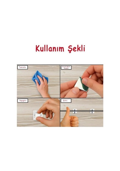 20x20 Yapışkan Kroşe 10 Adet - Vida Delikli Kablo Düzenleme Canble Mount