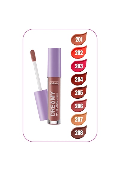 Callista Dreamy Matte Cream Lipgloss Mat Görünümlü Dudak Parlatıcısı - 206 My Kingdom - Pembe
