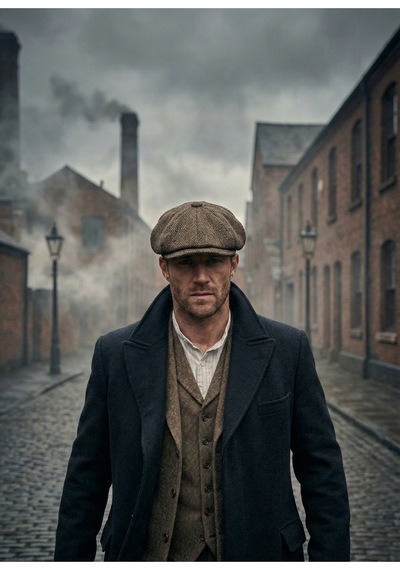 Emybox Erkek Kaşe 8 Köşe Kasket Şapka Klasik Retro- Peaky Blinders Tarzı Lastikli Standart Beden G