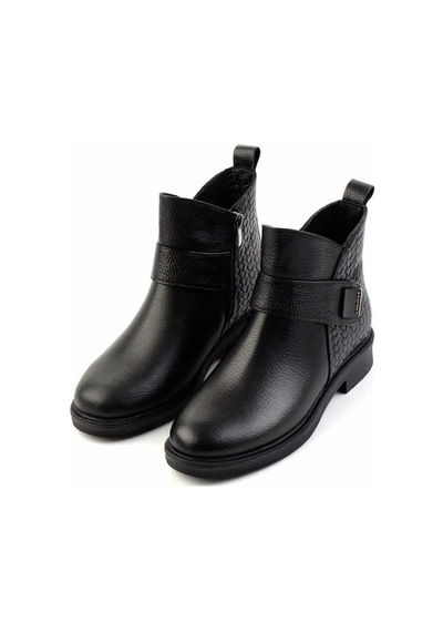 Siyah Siyah Hakiki Deri Kadın Bot & Bootie K02531270003 Siyah
