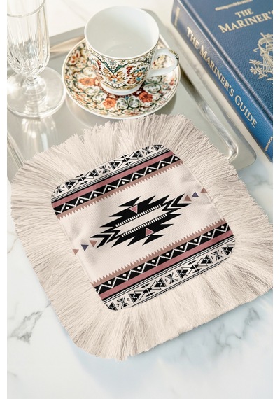Etnik Geometrik Motifli Saçaklı Sunum Peçetesi - Bohem Zarif Siyah Pembe Krem Bardak Altlığı Mendil Pastel Sisli Turkuaz Etnik Geometrik Motifli Saçaklı Sunum Peçetesi - Bohem Zarif Siyah Pembe Krem Bardak Altlığı Mendil Pastel Sisli Turkuaz
