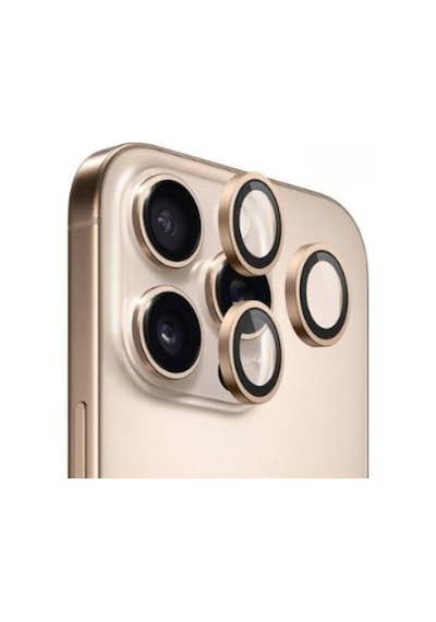 Apple Uyumlu iPhone  15 Pro Kamera Lens Koruyucu Altın