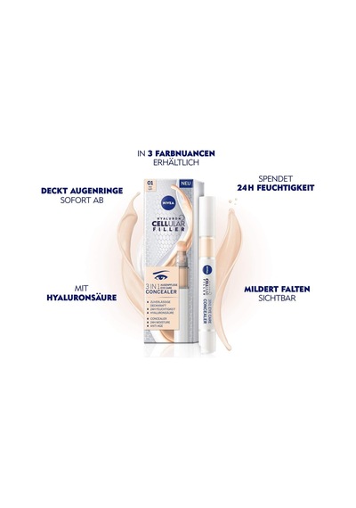 Hyaluron Cellular Filler Renkli Göz Bakım Kremi 15 Ml, Açık Ton, Göz Altı Kapatıcısı, Nemlendirici