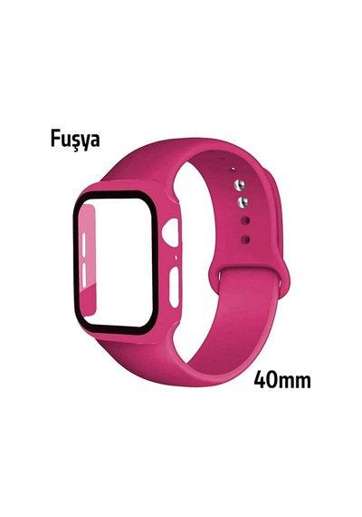 Ally Apple, Uyumlu Watch 4-5-6 40mm Silikon Kordon Kayış Ve Ekran Koruyucu Kılıf- 5775
