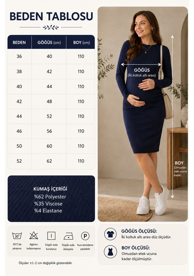 Meghan L.a Hamile Fitilli Esnek Yumuşak Kumaş Elbise Lacivert