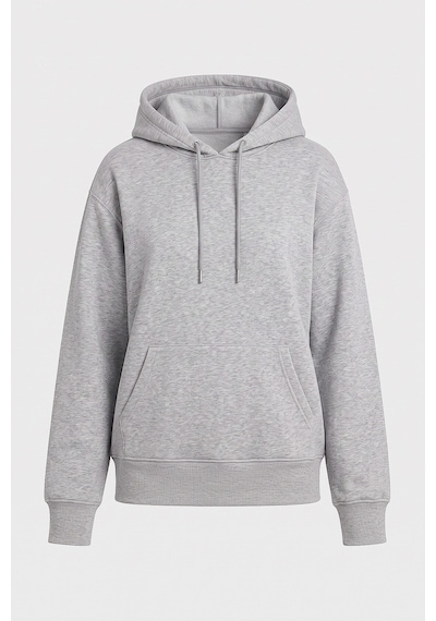 TOMMYLIFE Standart Kapüşonlu 2li Paket Siyah-gri Melanj Kadın Sweatshirt - 97321 Siyah - Gri
