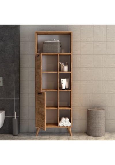 Suna İki Kapaklı 9 Raflı Banyo Dolabı Çam - Bdl0402 Çam