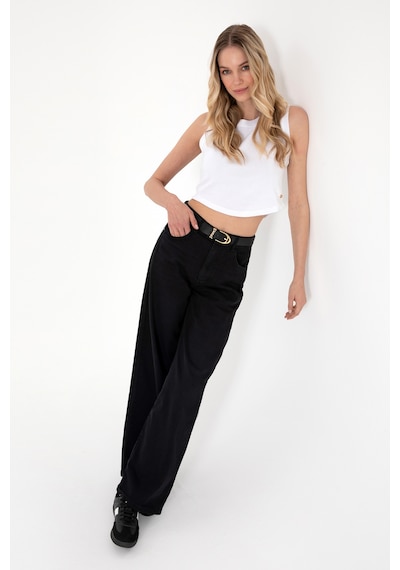 U.S. Polo Assn. Kadın Siyah Loose Fit Jean Pantolon 50308350-DN0027 U.S. Polo Assn. Kadın Siyah Loose Fit Jean Pantolon 50308350-DN0027