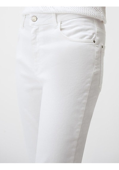 Jimmy Key Beyaz Normal Paça Yüksek Bel Cepli Dokuma Pantolon 6sw185478100